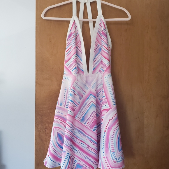 NWOT Sabo Skirt Low V Mini Dress S - Picture 1 of 7